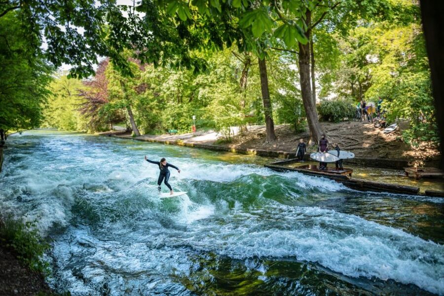 Munich Surf Experience Surfing In Munich Eisbach River Wave - Munich’s river-surf vibe: world-famous and slightly surreal