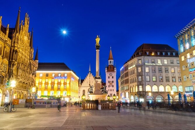 Night watchman torchlight tour in Munich - Rindermarktbrunnen and the Lion Tower: The Old Cattle Market Story